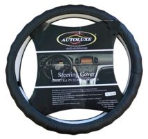 Оплетка на руль Autoluxe (AL018BM) нат.кожа M (черн.)