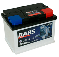 АКБ Bars Silver о.п.R+ 60a/h Евро B13(нижн.кр) низкий